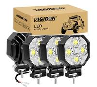 RIGIDON 4 Pcs mini phare de travail led, 2.8 pouces 16W 1600LM, 12V 24V lampe de travail led, projecteurs lumière, spotlight pour offroad Voiture camions SUV 4x4 tracteur, feu antibrouillard, 6000K