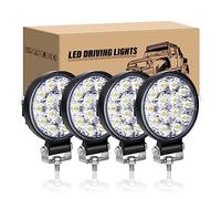 RIGIDON 4 Pcs Rond Phare de Travail led, 3.2 pouces 42W mini Projecteur lumière 12V 24V lampe de travail led pour 4x4 Offroad Voiture Camion Tracteur SUV Bateau, 6000K Spot feux antibrouillard