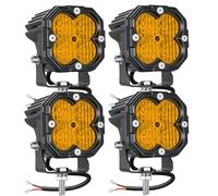 RIGIDON 4 x Phare de travail led, 3 pouces mini 30W 3000LM, 12V 24V lampe, projecteurs lumière feux de travail, floodlight pour offroad Voiture camion 4x4 tracteur, feu antibrouillard, 3500K jaune