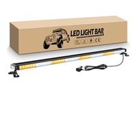 RIGIDON 49" 125 cm 102LED Barre Lumineuse Clignotante Stroboscopique à LED, Avertissement Clignotant d'urgence Chasse Rampe Gyrophare Magnetique LED pour Voiture Véhicule Camion Remorque (Ambre/Blanc)