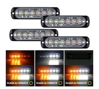 RIGIDON 4x 11cm 6 LED blanc ambre feu de freinage stroboscopique, 12V 24V