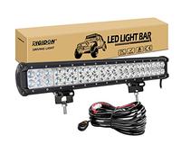 RIGIDON 50 cm 126W LED Light Barre avec Faisceau de Câblage kit, 20 Pouces 12V 24V Barre d'éclairage LED, Barre Lumineuse LED pour Offroad Véhicules Voiture camions 4x4,6000K Rampe de Phare LED