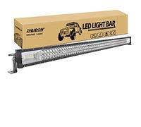 RIGIDON 50 Pouces 127 cm 648W Slim Barre de Led 4x4, Triple rangée 12V 24V droit barre d'éclairage led, Barre lumineuse led pour offroad Véhicules Voiture camions SUV ATV, 6000K feu antibrouillard