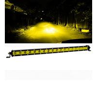 RIGIDON 50cm 20 pouces 90W Slim led light barre, Jaune 12V 24V barre d'éclairage led, Faisceau combo spot d'inondation pour offroad Véhicules Voiture camions SUV 4x4 tracteur, 3000K conduite Lumières