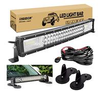 RIGIDON 55 cm 22 pouces 270W incurvée led light barre avec 12v faisceau de câblage kit et aimanté support, Triple rangée barre d'éclairage led pour offroad Véhicules Voiture camions SUV 4x4,6000K