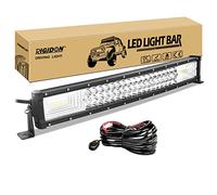 RIGIDON 55 cm incurvée led light barre avec Faisceau de Câblage kit, 22 pouces 270W Triple rangée 12V 24V barre d'éclairage led, feu antibrouillard pour offroad Véhicules Voiture camions 4x4,6000K