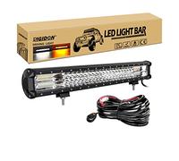 RIGIDON 58 cm barre lumineuse stroboscopique avec Faisceau de Câblage kit, 23 pouces 324W 12V 24V orange blanc barre d'éclairage led, led light barre pour offroad Véhicules Voiture camions 4x4 SUV
