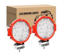 RIGIDON 5D Projecteur de travail Led, 2 pièces, 18 cm 7 pouces, 51 W, éclairage de travail à LED, feux de brouillard 12 V, 24 V, 6 000 K, pour tout-terrain Offroad Auto Tracteur, Pelle Camion SUV ATV