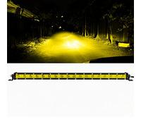 RIGIDON 63 cm 25" 120W Slim led light barre, Jaune 12V 24V barre d'éclairage led, Faisceau combo spot d'inondation pour offroad Véhicules Voiture camions SUV 4x4 tracteur, 3000K conduite Lumières