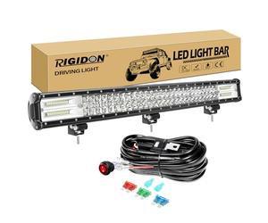 RIGIDON 70 cm 28 Pouces 396W LED Light Barre avec 12V Faisceau Faisceau kit | triple rangée, 6000K blanc, étanche, barre lumineuse led, pour offroad Véhicules Voiture camions ATV SUV UTE 4x4 , auxiliaire