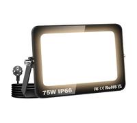 RIGIDON 75W Projecteur Exterieur led, 7500LM Spot LED Extérieur avec Prise, 3000K Blanc chaud Eclairage Exterieur Etanche lumière de Sécurité pour Jardin, Patio, Cour, Garage, Entrée,Terrasse