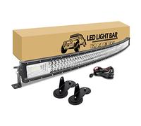RIGIDON 7D 52" 132cm 675W rampe led light barre incurvée avec 12v faisceau de câblage kit, 2pcs aimanté support, etanche barre d'éclairage led pour Offroad Véhicules Voiture Camion SUV 4x4
