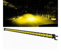 RIGIDON 80 cm 32" 150W Slim led light barre, Jaune 12V 24V barre d'éclairage led, faisceau combo spot d'inondation pour offroad Véhicules Voiture camions SUV 4x4 tracteur, 3000K conduite Lumières