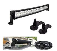 RIGIDON 80 cm 32 pouces 180W incurvée led light barre avec 12v faisceau de câblage kit et aimanté support, Barre d'éclairage led pour offroad Voiture camions SUV 4x4, 6000K led barre lumineuse