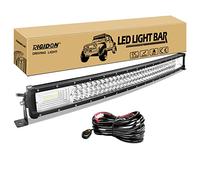 RIGIDON 80 cm incurvée led light barre avec Faisceau de Câblage kit, 32 pouces 405W Triple rangée 12V 24V barre d'éclairage led, feu antibrouillard pour offroad Véhicules Voiture camions 4x4,6000K