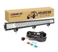 RIGIDON 86 cm 34 pouces 468W led light barre avec 12V faisceau de câblage kit, Triple rangée barre d'éclairage led, barre lumineuse led pour offroad Véhicules Voiture camions ATV SUV 4x4,6000K blanc