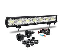 RIGIDON 8D 51cm 20 pouces 420W Barre lumineuse led avec 12V câblage kit, 2pcs pince de tube de lumière de travail, etanche straight led light bar pour 4x4 Offroad Véhicules Voiture Camion