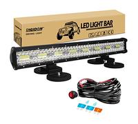 RIGIDON 8D 58 cm 23 pouces 480W led light barre avec 12v faisceau de câblage kit, 2 pcs aimanté support, pour offroad Voiture camions SUV 4x4 lampe, 6000K led barre lumineuse