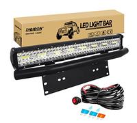 RIGIDON 8D 58 cm 23 pouces 480W led light barre avec faisceau de câblage kit et support de plaque d'immatriculation, 12V 24V barre d'éclairage led pour offroad véhicules voiture camions SUV 4x4