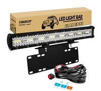 RIGIDON 8D 58 cm 23 pouces 480W led light barre avec Faisceau de Câblage kit et support de plaque d'immatriculation, Triple rangée 12V 24V led barre lumineuse pour offroad Voiture camions SUV 4x4