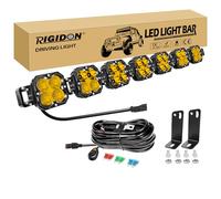 RIGIDON Barre de Led 4x4 avec 12V DT faisceau kit, 47 Pouces 118 cm 210W 17500LM Barre lumineuse led pour offroad Véhicules Voiture Camion ATV, Jaune feu antibrouillard, Étanche phare de travail