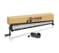 RIGIDON Barre LED 61cm 24 Pouces 180W Rampe LED 12V avec Faisceau de Câblage kit, Spot Phare de Travail LED, Barre Lumineuse LED pour 4x4 Offroad Camion Tracteur Voiture Véhicules Atvs Utvs