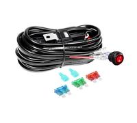 RIGIDON Câblage à barres lumineuses faisceau de fil, 12V 40A 16AWG 1 fils Câblage Relais et interrupteur Câble pour 4x4 Voiture SUV ATV Camion Offroad Tout-terrain - (Mode B pour 1 lampe)