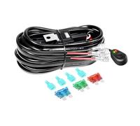 RIGIDON Câblage à Barres Lumineuses Faisceau de Fil, 12V 40A 16AWG 2 Fils Câblage Relais et Interrupteur Câble pour 4x4 Voiture SUV ATV Camion Offroad Tout-Terrain - (Mode A pour 2 Lampe)