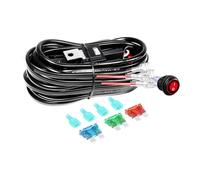 RIGIDON Câblage à barres lumineuses faisceau de fil, 12V 40A 16AWG 2 fils Câblage Relais et interrupteur Câble pour 4x4 Voiture SUV ATV Camion Offroad Tout-terrain - (Mode B pour 2 lampe)