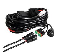 RIGIDON Étanche Câblage à barres lumineuses faisceau de fil, Connecteur DT, 12V 40A 16AWG 2 fils Câblage Relais et interrupteur Câble pour 4x4 Voiture SUV ATV Camion Off road - (Mode D pour 2 lampe)