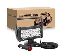 RIGIDON Feux de Travail Aimanté, 7 Pouces 18 cm 36W Spot Feu Antibrouillard | Portable Phare Led 12V 24V, Base Magnétique, Allume Cigare, Câble 3 mètres pour Offroad Voiture Camion SUV 4x4 Tracteur