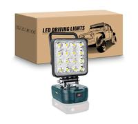 RIGIDON Lampe de travail LED sans fil pour Bosch 18V, 48W 4800LM Portable Lampe de Travail LED Rechargeable Projecteur Chantier pour Garage, Camping, Chantier (Sans Batterie)