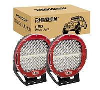 RIGIDON Lot de 2 phares de travail LED, rouge rond 9 pouces, 23 cm, 294 W, lumière de travail à LED, phares de profondeur, pour tout-terrain, voiture, tracteur, excavatrice, camion, SUV, VTT, 4 x 4,12