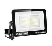 RIGIDON Projecteur Led Extérieur Avec Prise, 1x 150W 15000LM IP66 étanche Éclairage de Sécurité, Spot Led Lampe pour Patio Garage Terrasse Jardin Chantier Muraux Atelier, 6000K Blanc Froid Luminaires