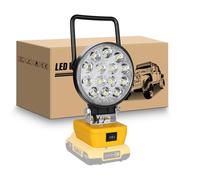 RIGIDON Projecteur LED Rechargeable pour Dewalt Batterie 18V, 42W 4200LM | Sans Batterie, Lampe de Travail LED Sans fil, Portable Projecteur de Chantier pour Garage, Camping, Atelier, Pêche, Urgence