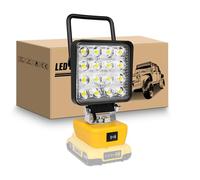 RIGIDON Projecteur LED Rechargeable pour Dewalt Batterie 18V, 48W 4800LM | Sans Batterie, Lampe de Travail LED Sans fil, Portable Projecteur de Chantier pour Garage, Camping, Atelier, Pêche, Urgence