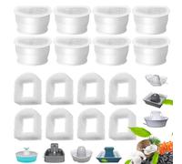 Rigidstone Filtre Fontaine Eau Chat, 8 Filtres Au Charbon De Remplacement+8 Filtre en Mousse de Rechange pour Fontaines PetSafe Drinkwell Avalon, Pagode, 2 Gallons, Sedona et Seascape