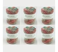 Rigmor by Permin Lot de 6 pelotes de fil de laine Superwash coloré (24 vert/rouge)