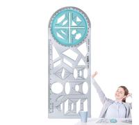 Rigno géométrique, modèle de dessin portable pour pour le dessin géométrique | Rédaction des dirigeants et des modèles Modèle de dessin de règle géométrique flexible pour le dessin et la