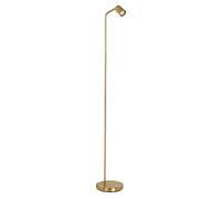 Eglo Lampe sur pied Rigomagno, luminaire salon avec spot orientable, lampadaire métal laiton brossé, lecture douille GU10, 151 cm