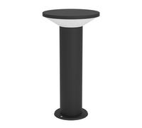 Eglo Potelet éclairage extérieur LED Rigosa, lampe de socle, borne lumineuse pour jardin et terrasse, luminaire en métal noir et plastique blanc, blanc chaud, IP44