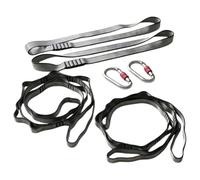 RigPunkt Kit de suspension Aerial Yoga - 2 chaînes Daisy Chains, 2 mousquetons, 2 sangles rondes robustes - Réglable en hauteur pour serviette de yoga - Tissu aérien - Balançoire thérapeutique - Tissu