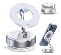 RigWig K007 Support de téléphone magnétique de voiture pour smartphone, support pliable à 360° réglable avec ventouse pour tableau de bord et pare-brise, taille de poche pour iPhone 16 15 14 13 12 Pro