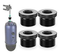 Rigych Lot de 4 adaptateurs de filetage de microphone en métal 3/8 femelle vers 5/8 mâle de perche pour Blue Yeti, Yeti Pro, Blue Yeti X, Blue Snowball, Razer Seiren X, Razer Seiren Mini (Noir)