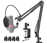 Rigych Support de microphone Duocast avec filtre anti-pop réglable pour microphone à condensateur HyperX Duocast