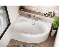 RIHO Aryl Baignoires d'angle, version droite, avec système Air, à encastrer, 2 places, blanc, B021005005, Exécution: 153,5x100,5x47cm, volume utile : 150 litres