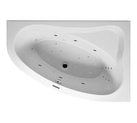RIHO Lyra Baignoire dangle, version gauche, avec systÚme Joy, à encastrer, 2 places, blanc, B0, Exécution: 153,5x100,5x47cm, volume utile : 150 litres - B022007005