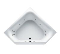 RIHO Austin Baignoire dangle, avec systÃšme Flow, 2 places, 145x145x48cm, 270 litres, blanche, B0050, ExÃ©cution: Version gauche - B005015005