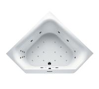 RIHO Austin Baignoire dangle, avec systÃšme Joy, 2 places, 145x145x48cm, 270 litres, blanche, B0050, ExÃ©cution: Version droite - B005016005