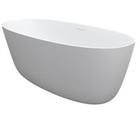 RIHO Baignoire en pose libre ovale, SOLIDSurface, 160x72x56,5cm, B129001105, Couleur: Blanc mat